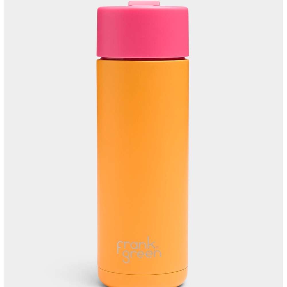 Frank Green orange and pink 20 oz insulated bottle NWT